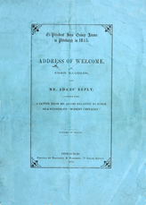 Ex-President John Quincy Adams in Pittsburgh in 1843 / Address of Welcome, by Wilson McCandless, and Mr. Adams' Reply; together with a letter from Mr. Adams Relative to Judge Brackenridge's "Modern Chivalry." cover