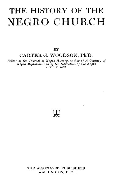 The History of the Negro Church cover