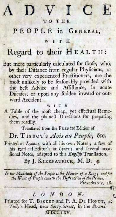 Advice to the people in general, with regard to their health cover