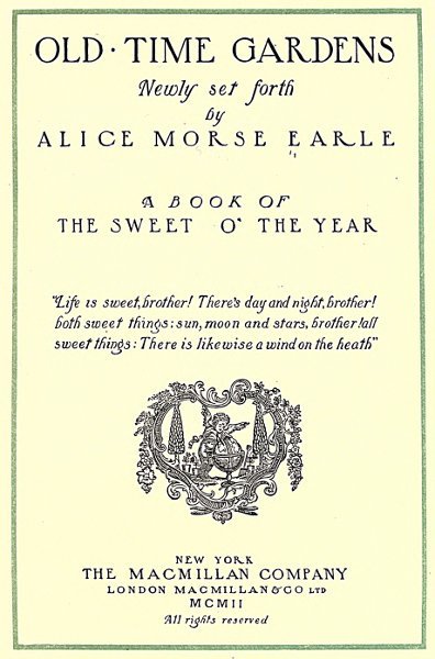 Old-Time Gardens, Newly Set Forth cover