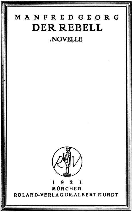 Der Rebell: Novelle cover