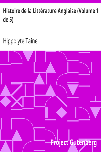 Histoire de la Littérature Anglaise (Volume 1 de 5) cover