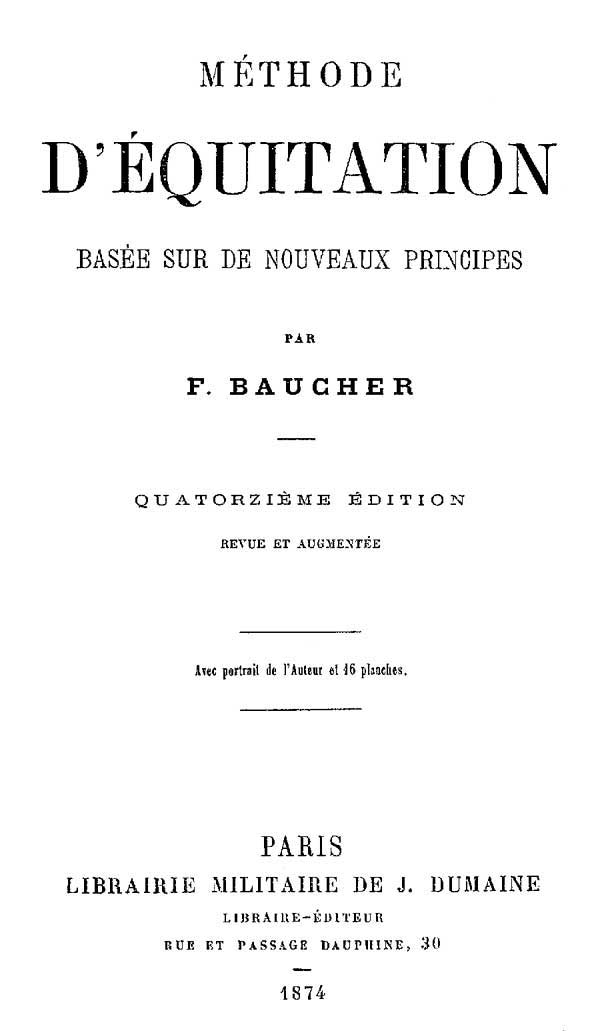 Méthode d'équitation basée sur de nouveaux principes cover