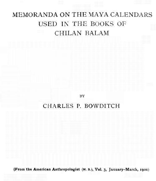 Memoranda on the Maya Calendars Used in the Books of Chilan Balam cover