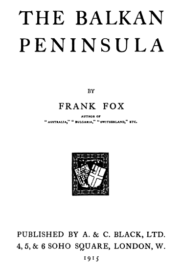 The Balkan Peninsula cover
