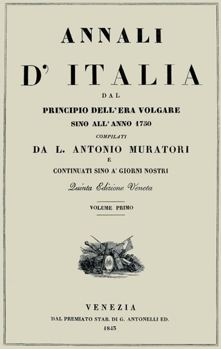 Annali d'Italia, vol. 1 / dal principio dell'era volgare sino all'anno 1750 cover
