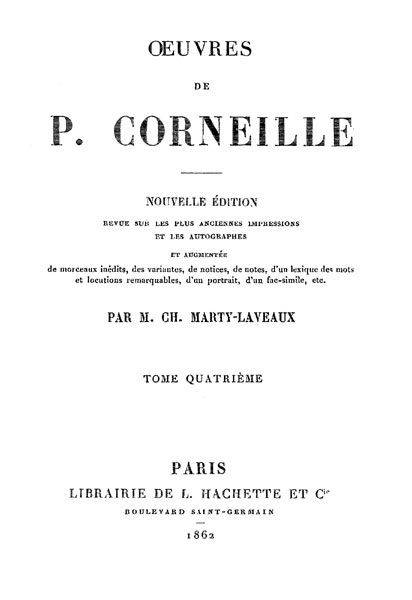 Œuvres de P. Corneille, Tome 04 cover