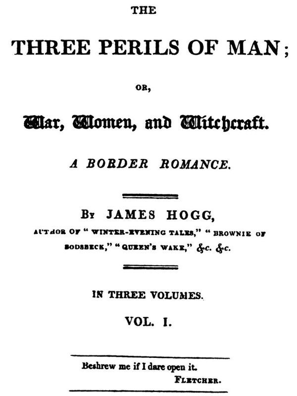 The Three Perils of Man; or, War, Women, and Witchcraft, Vol. 1 (of 3) cover