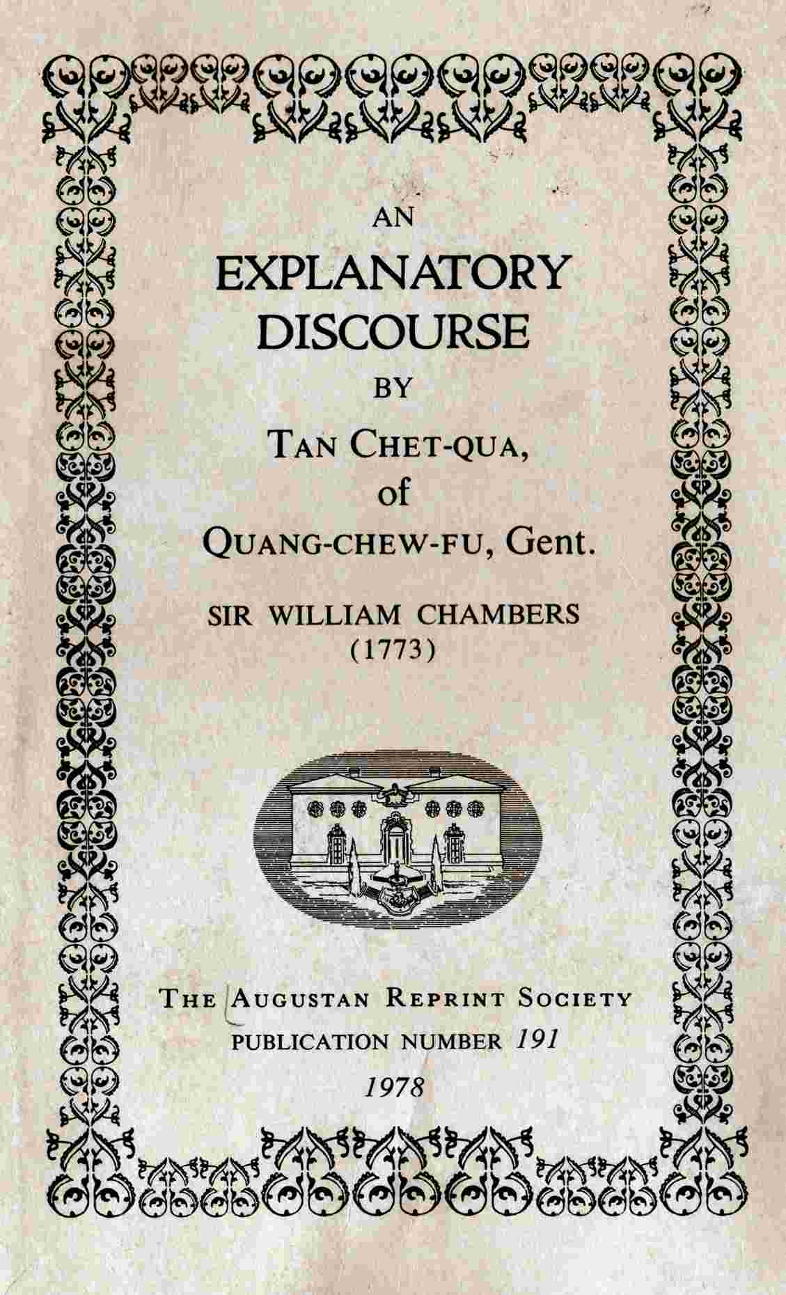 An Explanatory Discourse by Tan Chet-qua of Quang-chew-fu, Gent. cover