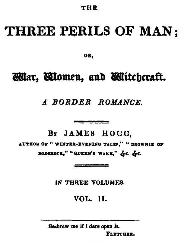 The Three Perils of Man; or, War, Women, and Witchcraft, Vol. 2 (of 3) cover