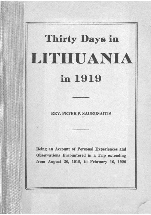 Thirty Days in Lithuania in 1919 cover