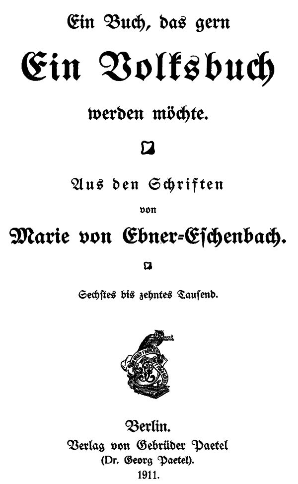 Ein Buch, das gern ein Volksbuch werden möchte cover