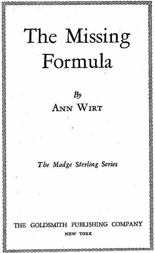 The Missing Formula / Madge Sterling Series, #1 cover