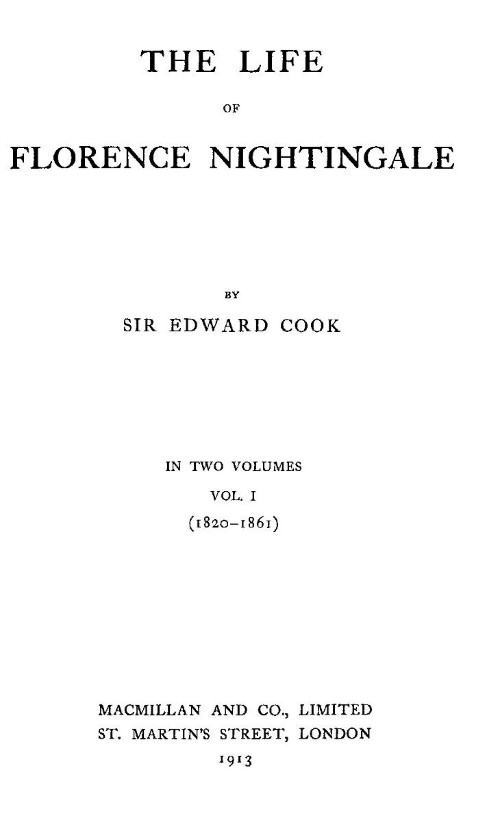 The Life of Florence Nightingale, vol. 1 of 2 cover
