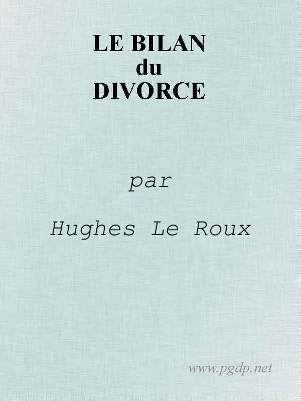 Le Bilan du Divorce cover