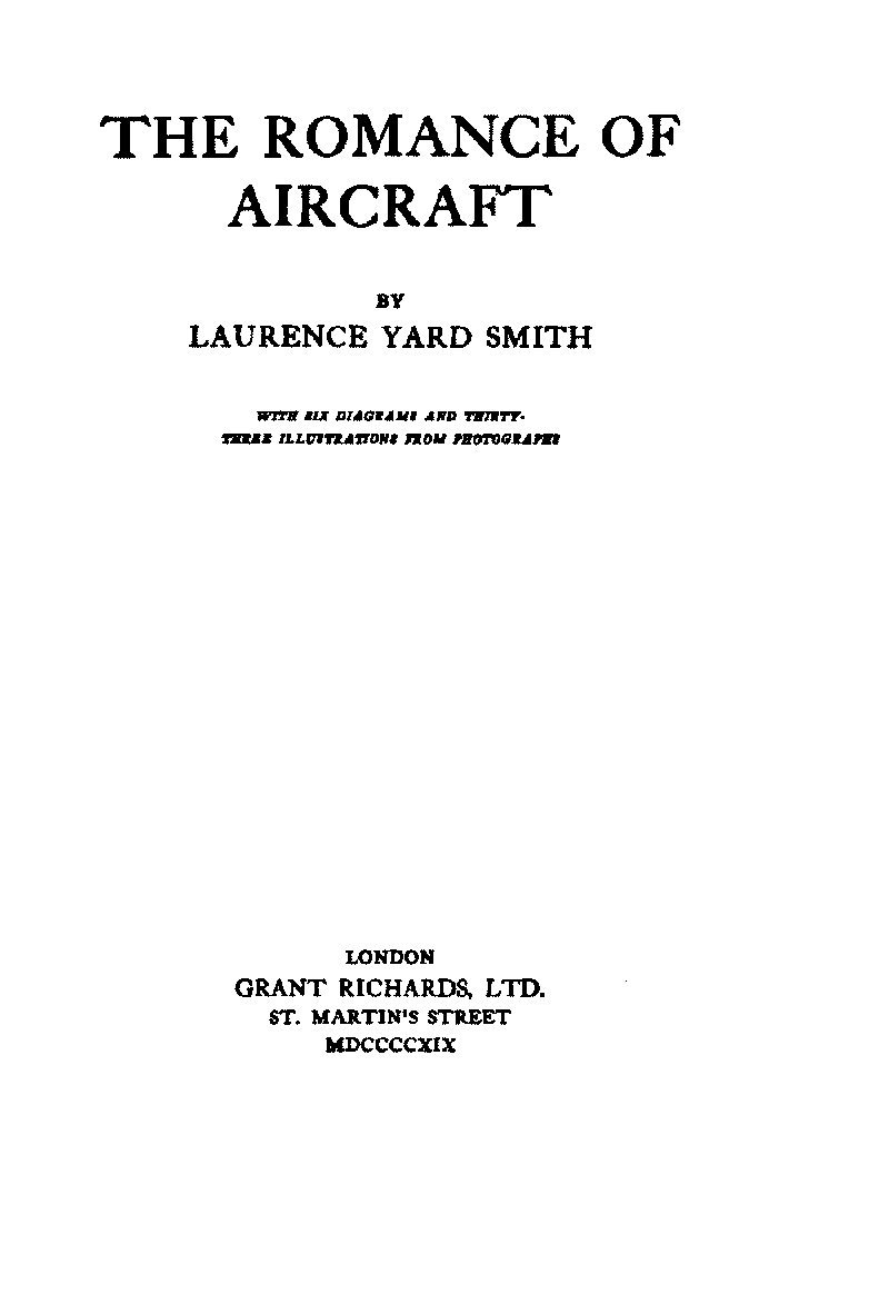 The Romance of Aircraft cover