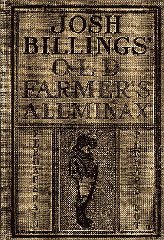 Josh Billings' Farmer's Allminax, 1870-1879 cover