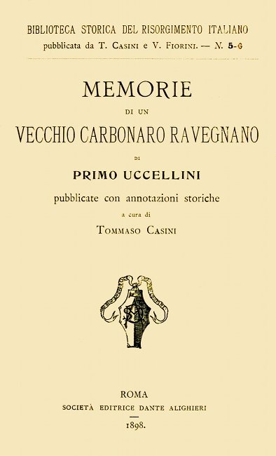 Memorie di un vecchio carbonaro ravegnano cover