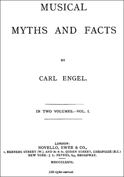 Musical Myths and Facts, Volume 1 (of 2) cover