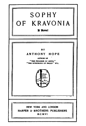 Sophy of Kravonia: A Novel cover