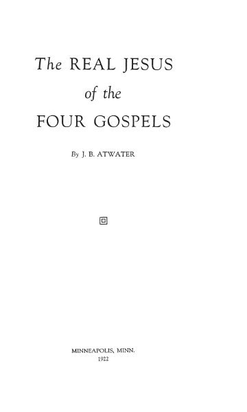 The Real Jesus of the Four Gospels cover