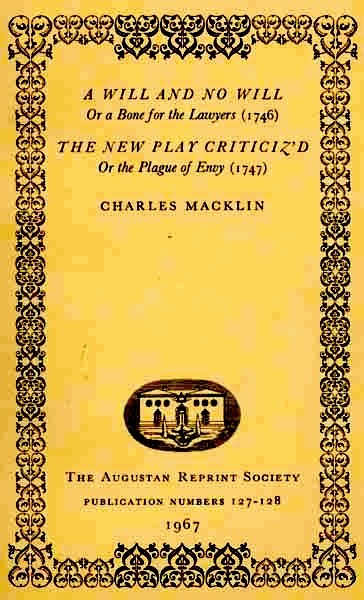 A Will and No Will; or, A Bone for the Lawyers. (1746) The New Play Criticiz'd, or the Plague of Envy. (1747) cover