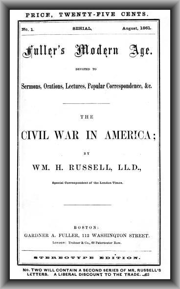 The Civil War in America / Fuller's Modern Age, August 1861 cover
