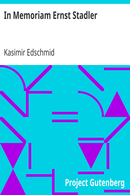 In Memoriam Ernst Stadler cover