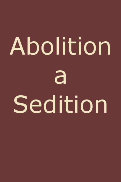 Abolition a Sedition, by a Northern Man cover