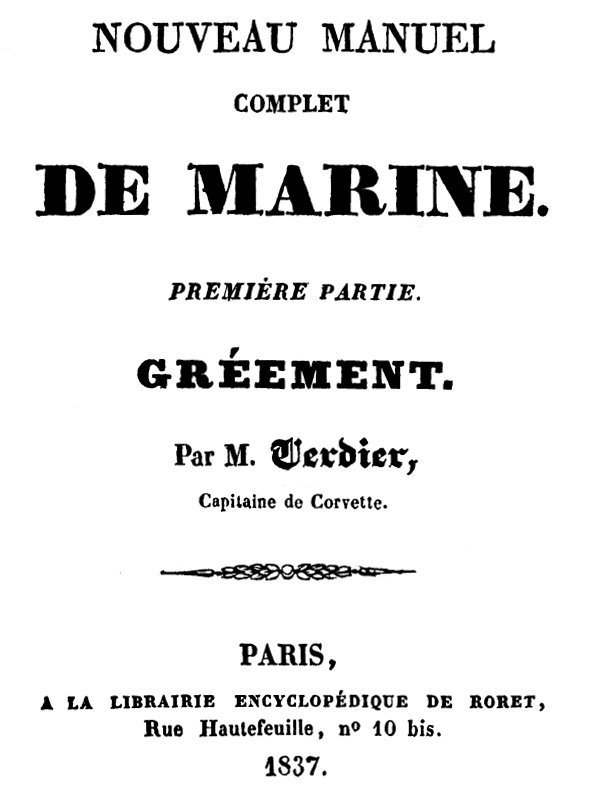 Nouveau manuel complet de marine, première partie: gréement cover