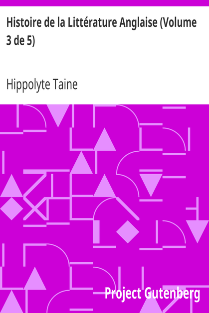 Histoire de la Littérature Anglaise (Volume 3 de 5) cover