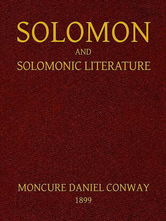 Solomon and Solomonic Literature cover