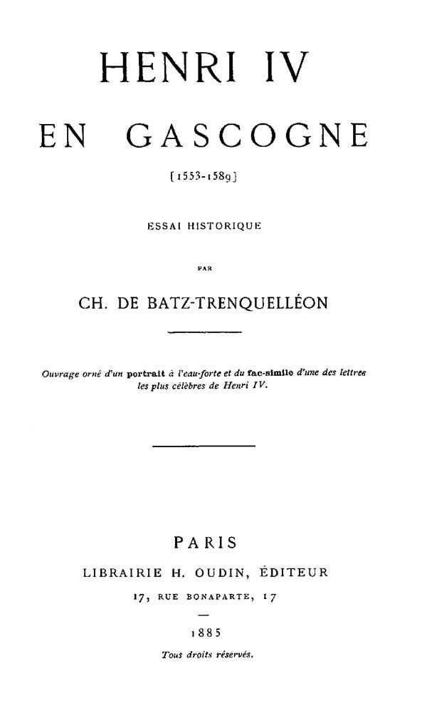 Henri IV en Gascogne (1553-1589) cover