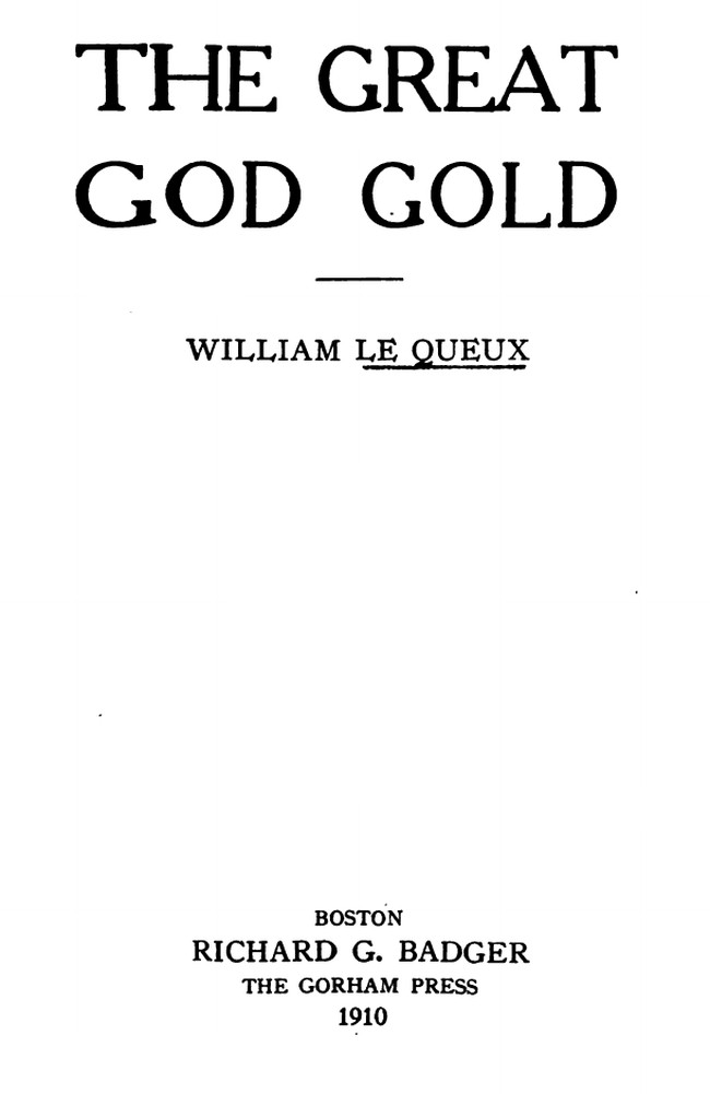 The Great God Gold cover