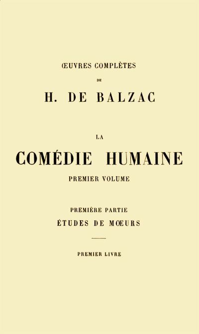 La Comédie humaine - Volume 01 cover