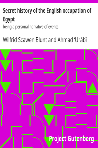 Secret history of the English occupation of Egypt cover