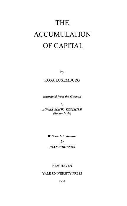 The Accumulation of Capital cover