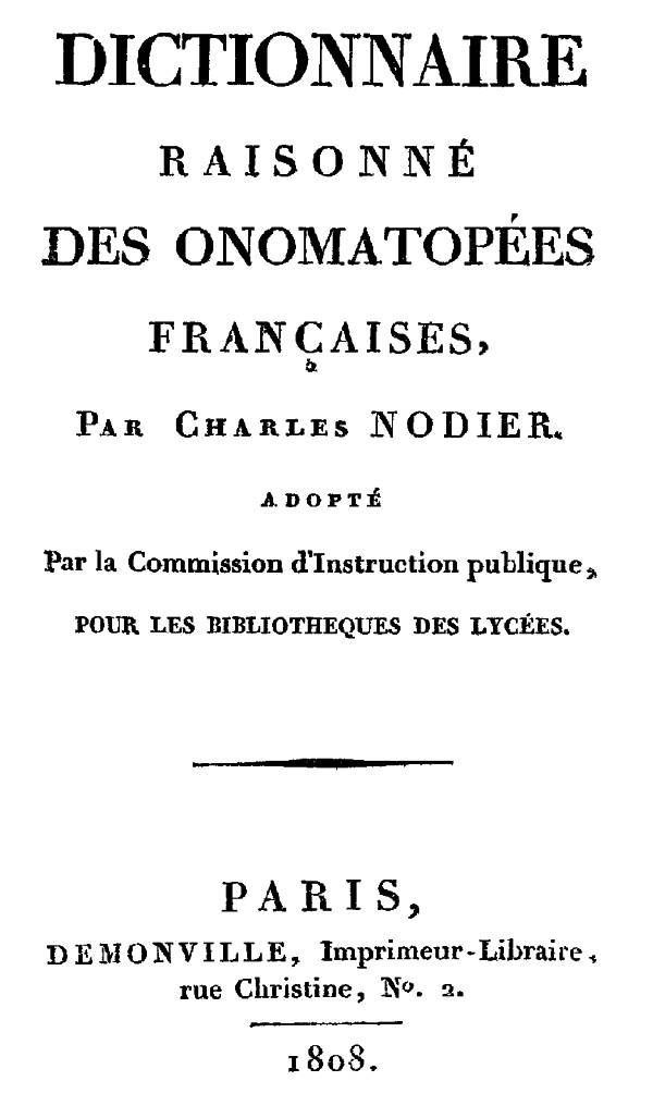 Dictionnaire raisonné des onomatopées françaises cover