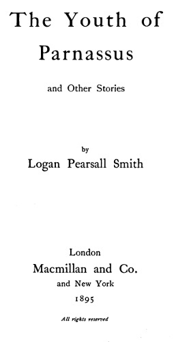 The Youth of Parnassus, and Other Stories cover