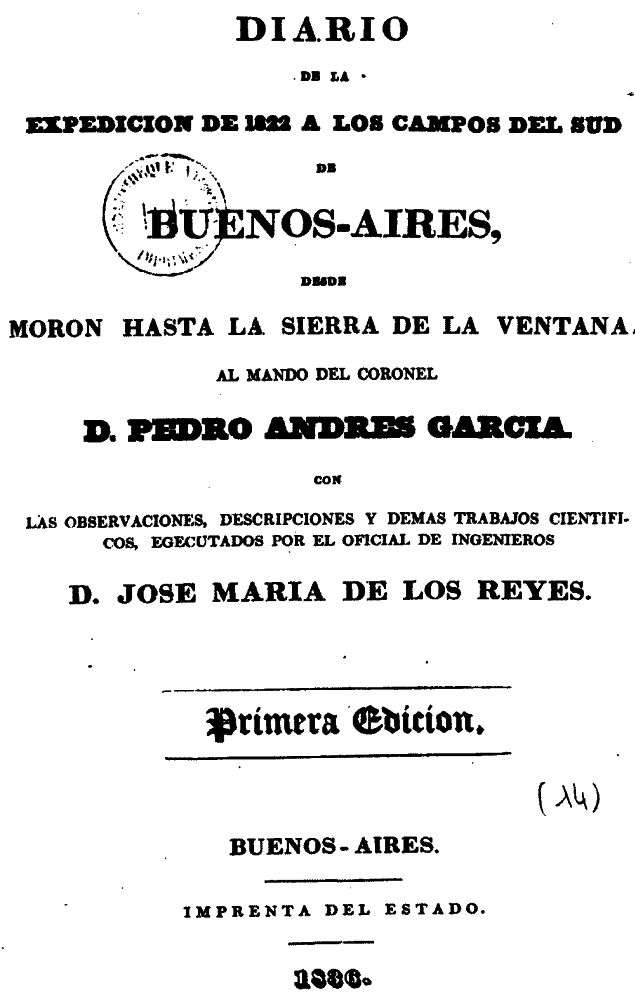 Diario de la expedicion de 1822 a los campos del sud de Buenos Aires / Desde Moron hasta la Sierra de la Ventana cover