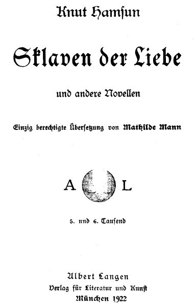Sklaven der Liebe, und andere Novellen cover