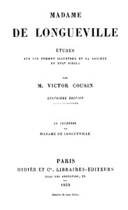 Madame de Longueville: La Jeunesse de Madame de Longueville cover