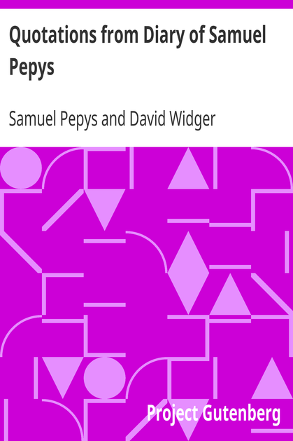 Quotations from Diary of Samuel Pepys cover