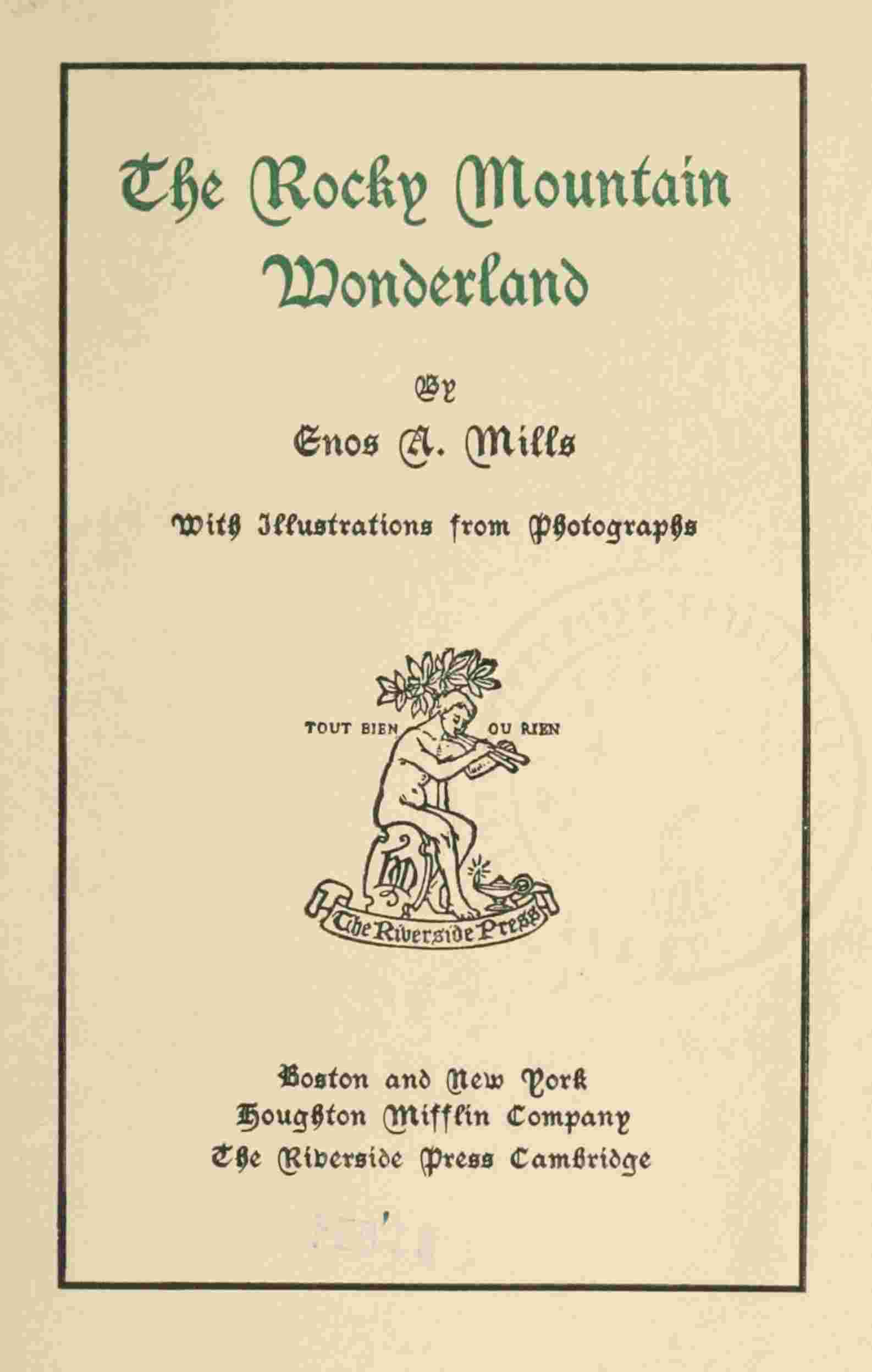 The Rocky Mountain Wonderland cover