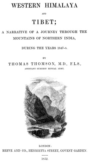 Western Himalaya and Tibet / A Narrative of a Journey Through the Mountains of Northern India During the Years 1847-8 cover