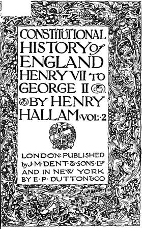 Constitutional History of England, Henry VII to George II. Volume 2 of 3 cover