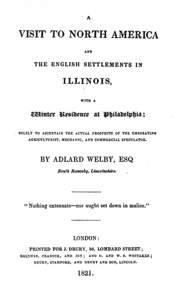Faux's Memorable Days in America, 1819-20; and Welby's Visit to North America, 1819-20, part 2 (1820) cover