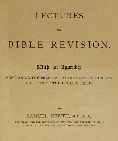Lectures on Bible Revision cover