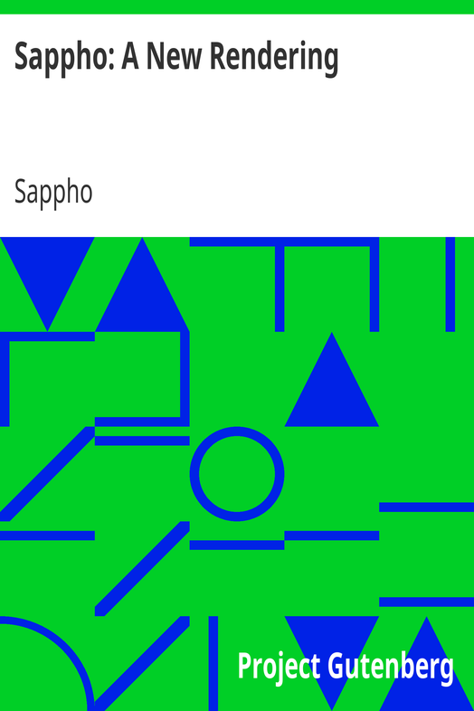 Sappho: A New Rendering cover