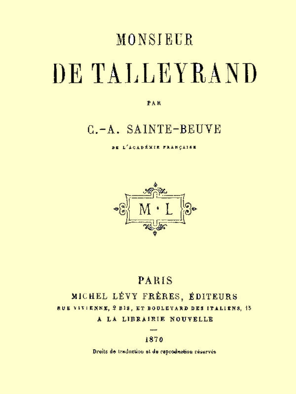 Monsieur de Talleyrand cover